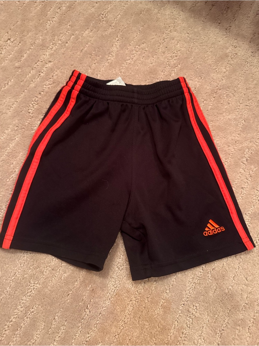 Adidas boys Black Shorts with Red Stripe